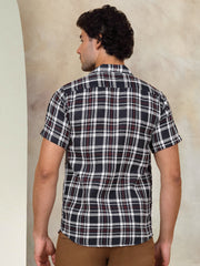 Checked Half Sleeve Cotton Shirt For Men