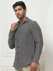 Woven Design Casual Shirt For Men