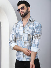Geometric Printed Cotton Casual Shirt For Men