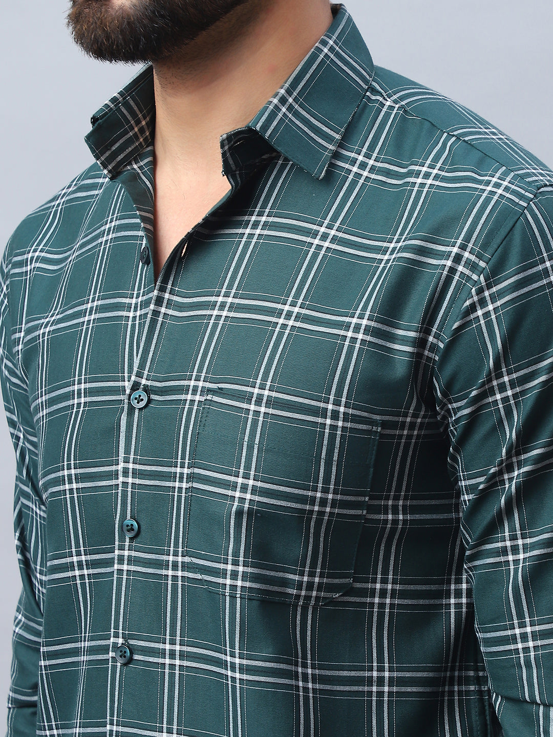 Checked Pure Cotton Casual Shirt For Men