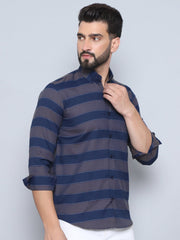 Indian Needle - Striped Regular Fit Casual Shirt For Men