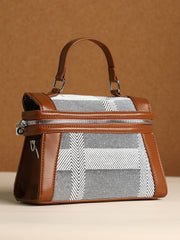 حقيبة يد إبيستولا - بني فاتح وأسود داكن