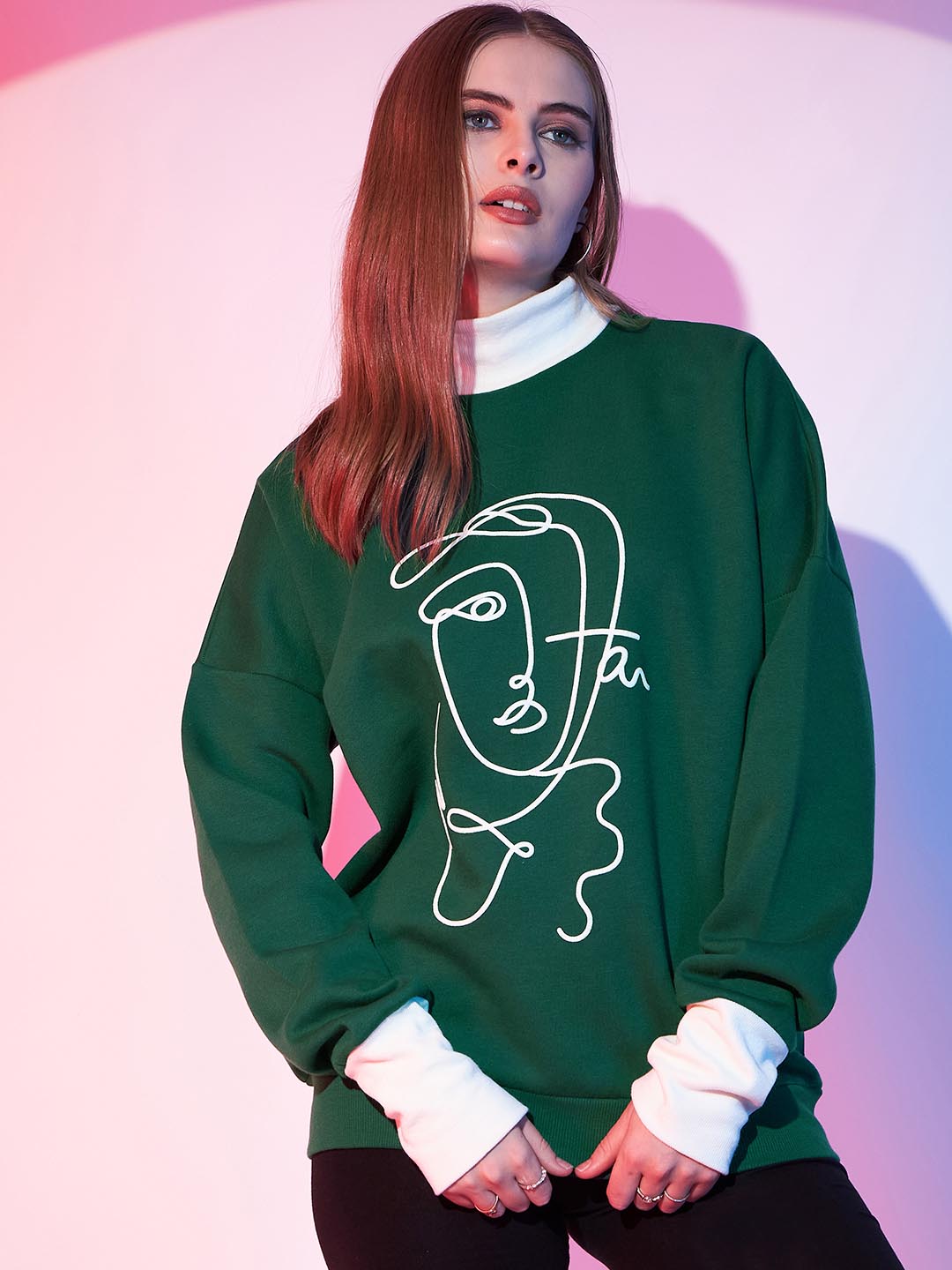 High neck sweatshirt