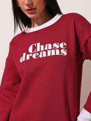 Contrast Neck Sweatshirt