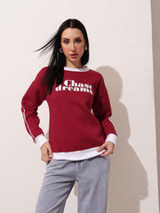 Contrast Neck Sweatshirt
