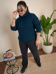 Ribbed Turtle Neck Pullover