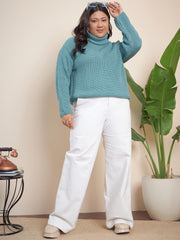 Ribbed Turtle Neck Pullover