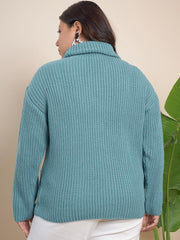 Ribbed Turtle Neck Pullover