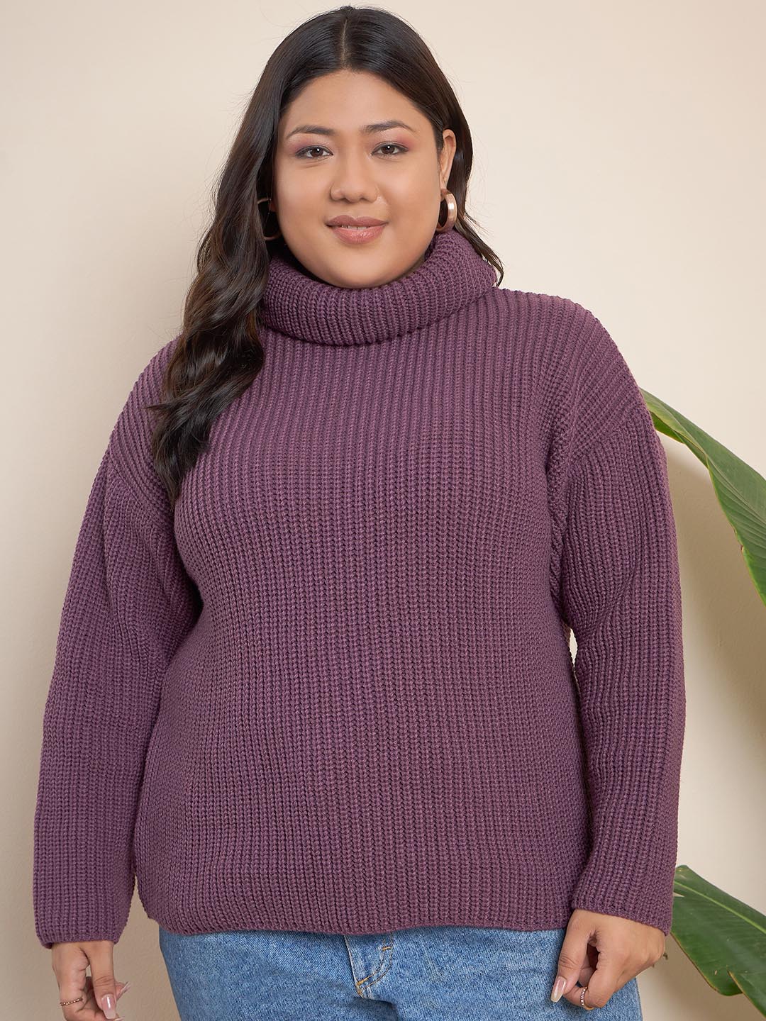 Ribbed Turtle Neck Pullover