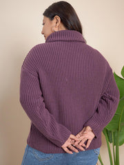 Ribbed Turtle Neck Pullover