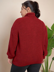 Ribbed Turtle Neck Pullover