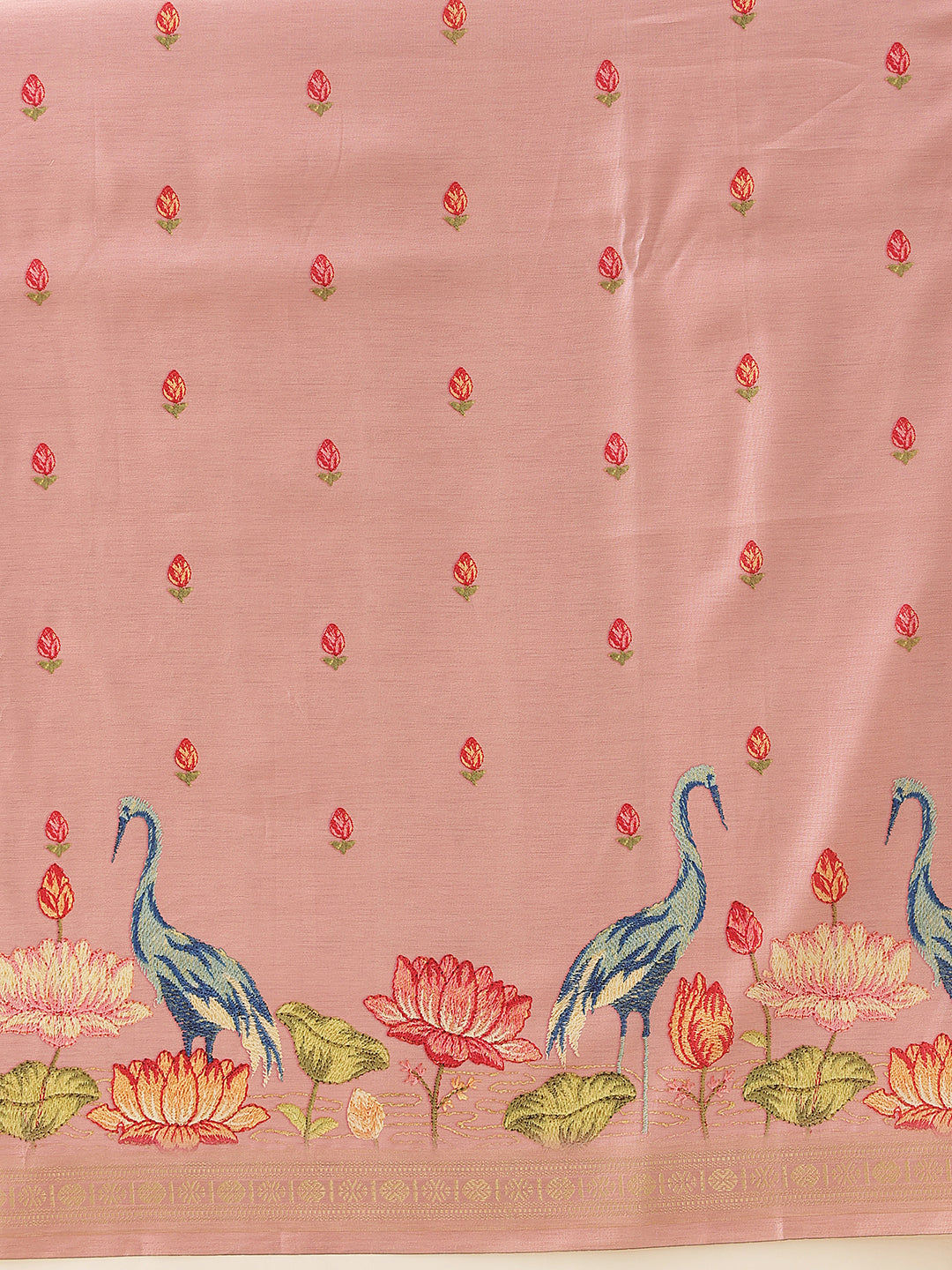 Floral Digital Printed Art Silk Festive Saree With Unstitched Blouse Piece