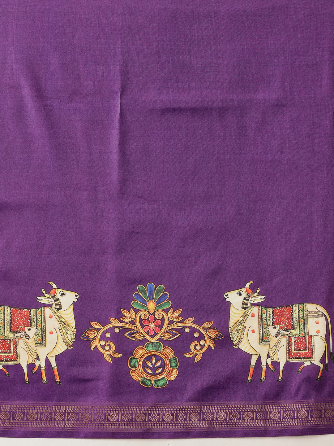 Digital Printed Premium Festive Saree with Tanjore Art Inspiration