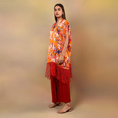 TAMISKA - Printed kaftan with tassels