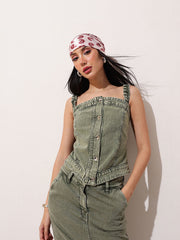 Shoulder Denim Top