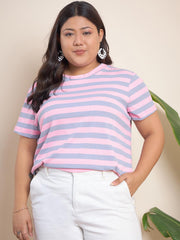 Striped rib top