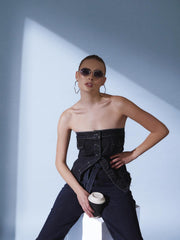 Denim Corset Top