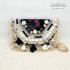 Adwita - Boho Fusion Bag - Patterns (Black Floral)