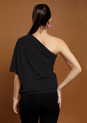 athena one shoulder extended sleeves top 2