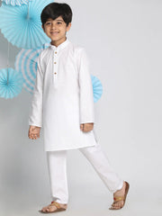 Vastramay - Boys' White Kurta Pyjama Set