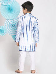Vastramay - Boys' Blue And White Kurta Pyjama Set