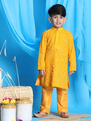 Vastramay - Boys' Yellow Kurta Pyjama Set