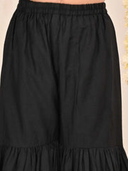 Vastramay - Girls' Black Embellished Kurta Palazzo Set