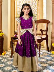VASTRAMAY - Girls' Purple Lehenga Set