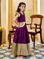 VASTRAMAY - Girls' Purple Lehenga Set