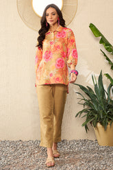 green rayon blend floral printed co ord set