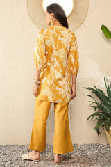 mustard rayon blend floral printed co ord sets