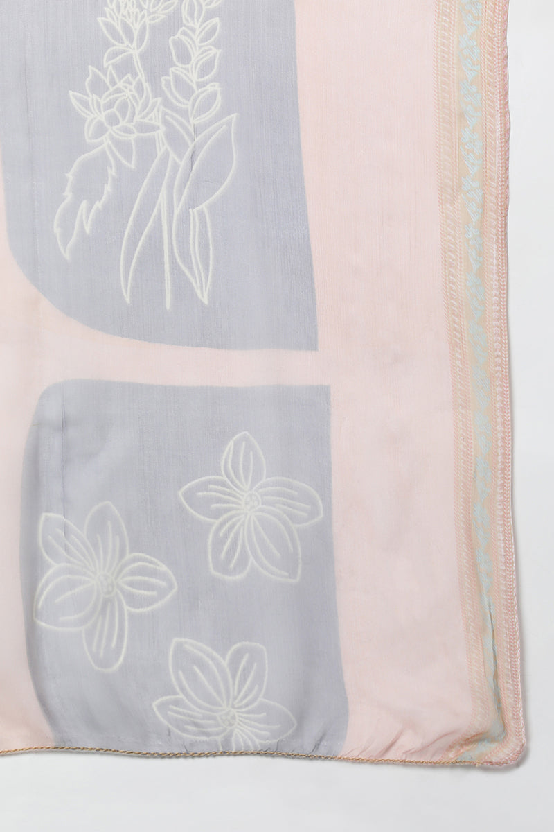 taupe silk blend straight suit set
