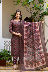 multi rayon blend floral printed straight trouser suit set