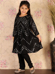 Vastramay - Girls Black Kurta And Churidar