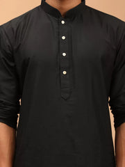 Shrestha By Vastramay - Men's Black Viscose Kurta Pyjama Set