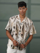 Shvaas By Vastramay - MEN'S MULTI-COLOR BASE CREAM MARBLE PRINT COTTON SHIRT