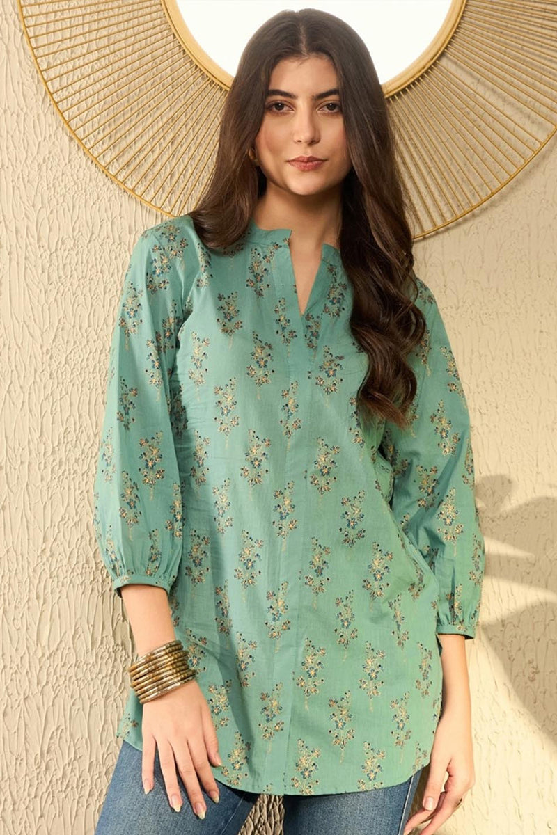 sea-green-cotton-blend-floral-printed-regular-tunic-vt1304