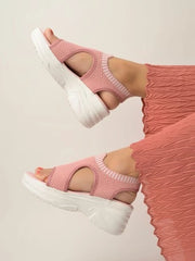 Shoetopia - Lightweight Comfortable Daily Wear & Trendy Flatforms Pink Sandals for Women & Girls