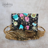 Adwita - Black Multi Flower Flap Bag