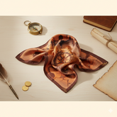 Navigator's Quest - Hand Painted Pure Silk Petite Square