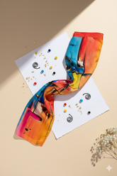 Day & Night - Hand Painted Pure Silk Grand Stole