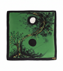 Celestial Equilibrium - Hand Painted Pure Silk Petite Square