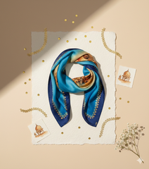 Sunset Tomb - Hand Painted Pure Silk Square Canvas