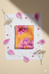 Orange Bloomers - Hand Painted Pure Silk Grand Stole