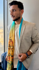 Sunset Tomb - Hand Painted Pure Silk Grand Stole