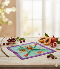Summer Edibles - Hand Painted Pure Silk Square Canvas