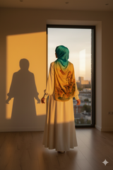 Sunset Tomb - Hand Painted Pure Silk Grand Stole