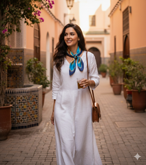 Sunset Tomb - Hand Painted Pure Silk Square Canvas