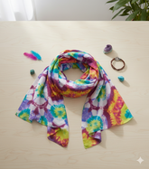 Kaleidoscope - Hand Painted Pure Silk Square Canvas