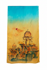 Sunset Tomb - Hand Painted Pure Silk Grand Stole